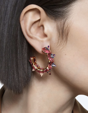 Imagem de BRINCO CHROMA HOOPS ROSA SWAROVSKI