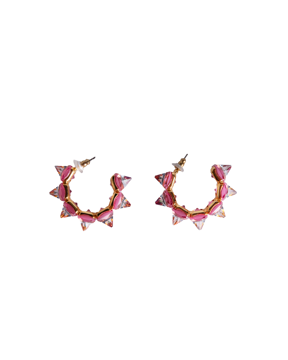 Imagem de BRINCO CHROMA HOOPS ROSA SWAROVSKI