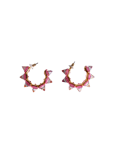 Imagem de BRINCO CHROMA HOOPS ROSA SWAROVSKI