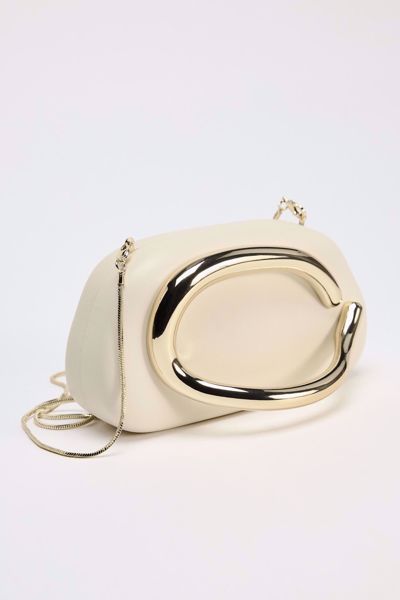 Imagem de BOLSA CLUTCH BEGE COM ALÇA DOURADA