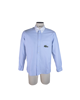Imagem de CAMISA LISTRADA AZUL E BRANCA COM LOGO LACOSTE