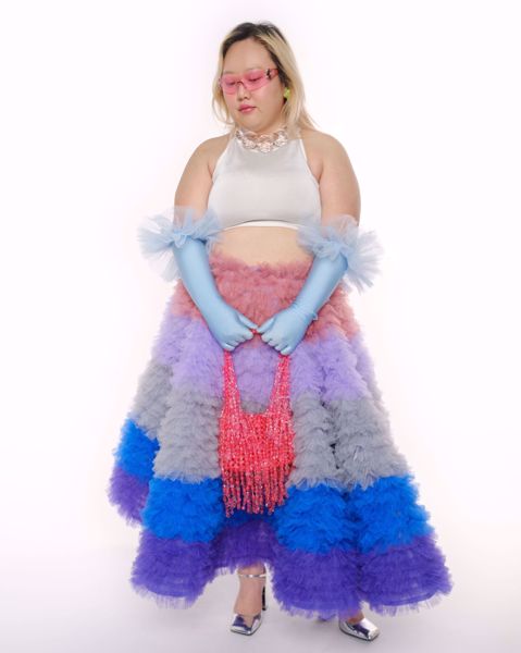 Imagem de SAIA BABADO TULE CAMADAS COLORIDAS