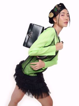 Imagem de BOLSA RETANGULAR PRADA EMBLEME SPAZZOLATO