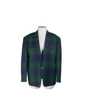 Imagem de BLAZER LÃ XADREZ VERDE E AZUL MARINHO VINTAGE