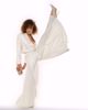 Imagem de CONJUNTO CALÇA BLAZER CROPPED OFF WHITE CREME TEXTURA DOURADA APARTAMENTO 03