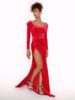 Imagem de VESTIDO LONGO DE VELUDO VERMELHO COM OMBREIRA