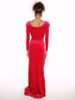 Imagem de VESTIDO LONGO DE VELUDO VERMELHO COM OMBREIRA