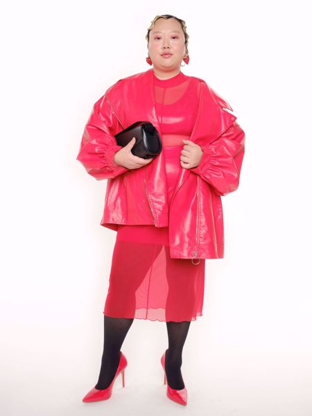 Imagem de JAQUETA BIKER VINIL VERMELHO PLUS SIZE
