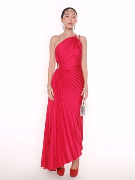 Imagem de VESTIDO DE FESTA OMBRO SO PLISSADO VERMELHO