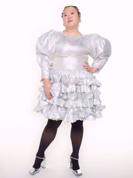 Imagem de VESTIDO PRATA BABADOS PAULA RONDON