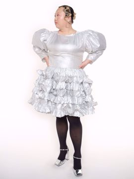 Imagem de VESTIDO PRATA BABADOS PAULA RONDON