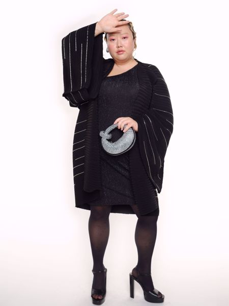 Imagem de VESTIDO PRETO LUREX PLUS SIZE OMBRO SÓ
