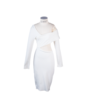 Imagem de VESTIDO ASSIMÉTRICO DE TRICÔ BRANCO