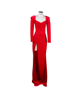 Imagem de VESTIDO LONGO DE VELUDO VERMELHO COM OMBREIRA