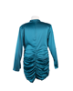 Imagem de VESTIDO GOLA ALTA DE CETIM AZUL PETROLEO PLUS SIZE