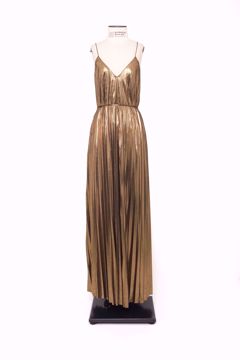 Imagem de VESTIDO LONGO PLISSADO DOURADO