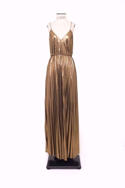 Imagem de VESTIDO LONGO PLISSADO DOURADO
