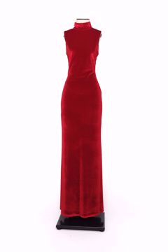 Imagem de VESTIDO LONGO DE VELUDO VERMELHO
