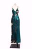 Imagem de VESTIDO LONGO DE PAETE VERDE E DOURADO