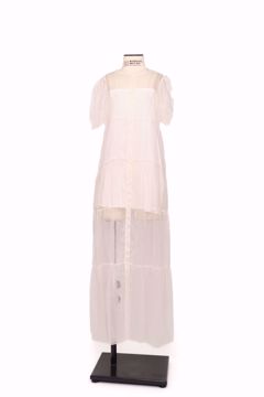 Imagem de VESTIDO MIDI DE ORGANZA DE SEDA TRANSPARENTE OFF WHITE