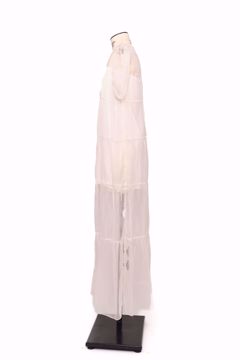 Imagem de VESTIDO MIDI DE ORGANZA DE SEDA TRANSPARENTE OFF WHITE