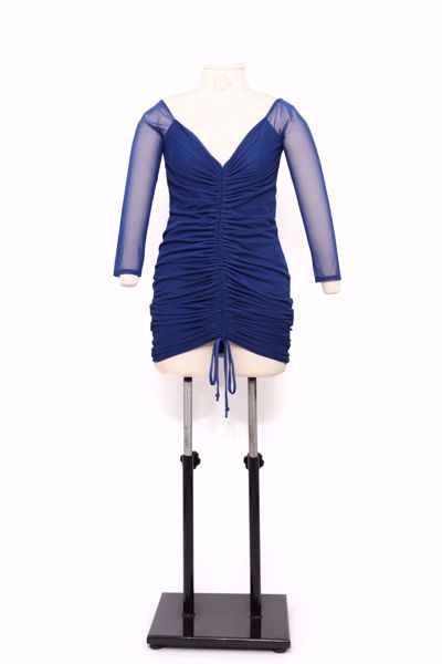 Imagem de VESTIDO CURTO AZUL MANGA TULE