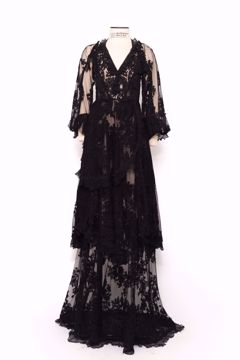 Imagem de VESTIDO LONGO DE SEDA E RENDA PRETO HELO ROCHA