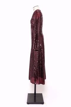 Imagem de VESTIDO LONGO COM MANGA LONGA DE PAETÊ VINHO