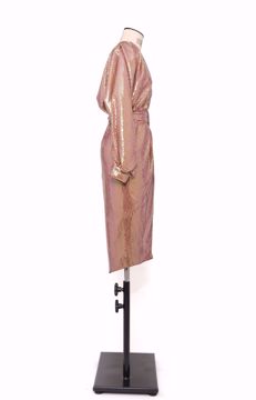 Imagem de VESTIDO MIDI PAETÊ MANGA LONGA COM CINTO