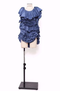 Imagem de VESTIDO AZUL ACINZENTADO BABADOS TIRAS LATERAL