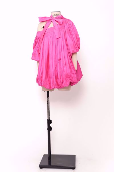 Imagem de VESTIDO BALONE PINK MANGA BUFANTE FITA PESCOÇO