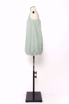 Imagem de VESTIDO BALONE PLUMAS VERDE AGUA ALÇA FINA STRAS