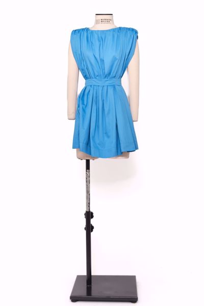 Imagem de VESTIDO AZUL FRANZIDO CINTO TECIDO
