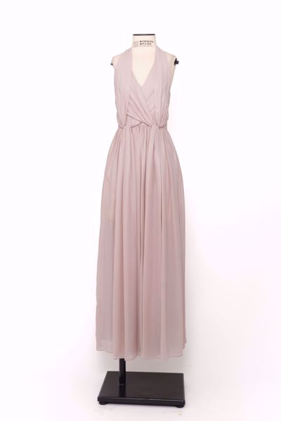 Imagem de VESTIDO LONGO CINZA DECOTE V TECIDO FLUIDO