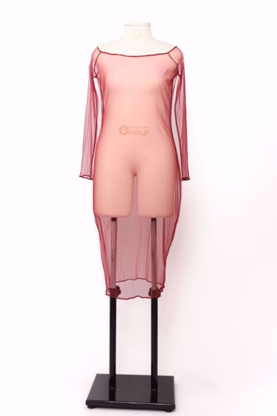 Imagem de VESTIDO TULE VERMELHO BORDO VINHO LONGO PLUS SIZE