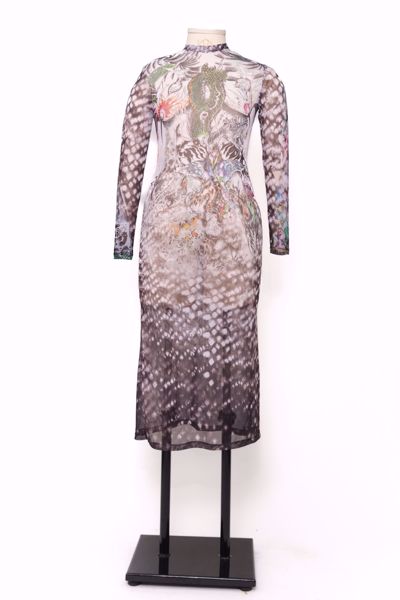 Imagem de VESTIDO MIDI CORPO ESCAMA JALACONDA DRAGÃO DE TULE