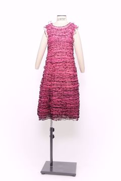 Imagem de VESTIDO SEM MANGA BABADOS TULE ROSA PINK OVERLOCK PRETO