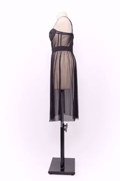 Imagem de VESTIDO TULE PRETO BUSTO ESTRUTURADO MEIA TAÇA ALÇA FINA