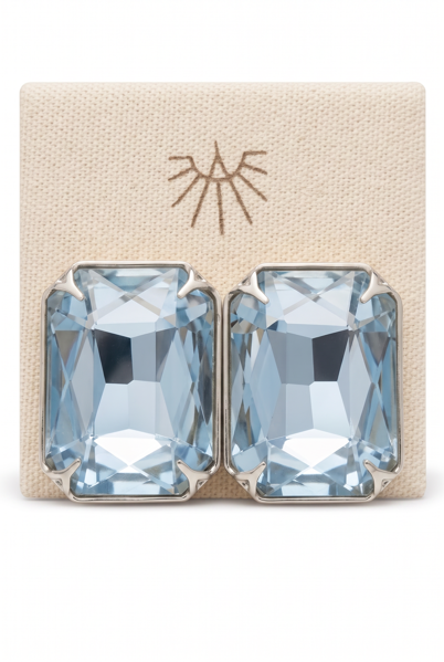 Imagem de BRINCO SOLITARIA CRISTAL PRATA GRANDE