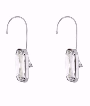 Imagem de BRINCO SOLITARIA CRISTAL PRATA GRANDE